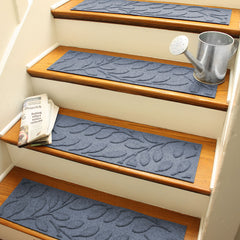 Matterly 8.5" x 30" Brittany Leaf Waterhog Stair Treads - Set of 4