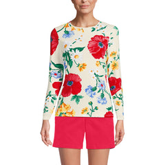 Women's Petite Long Sleeve Crewneck Garden Tee - Sunshade UPF 50 Quick Dry