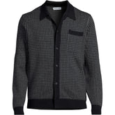 Men's Long Sleeve Washable Merino Button Through Sweater Polo