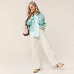 Petite Recycled High Rise Wide Leg Denim Jeans