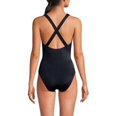 Women's Long Torso Tugless X-Back One Piece Swimsuit