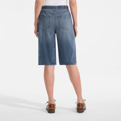 Women's Petite Starfish High Rise Knit Denim 12" Bermuda Shorts