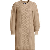 Women's Cotton Blend Cable Crew Neck Sweater Dress