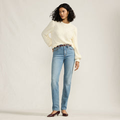 Women's Petite Recover High Rise Straight Leg Blue Jeans