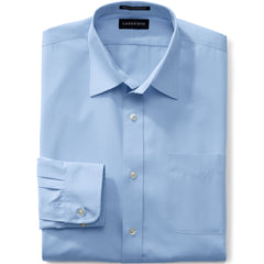 School Uniform Men's Long Sleeve Straight Collar Broadcloth Dress Shirt