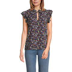 Women's Chiffon Tie Neck Ruffle Shirt