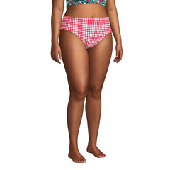 Women's Plus Size Chlorine Resistant Reversible Mid Waist Bikini Bottoms
