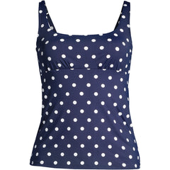 Women's D-Cup Chlorine Resistant Tummy Control Square Neck Underwire Tankini Swimsuit Top