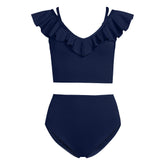 Women's Long Torso LE x T and T The Tegan Ruffle Midkini Set