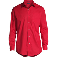 School Uniform Men's Big Long Sleeve Straight Collar Broadcloth Dress Shirt