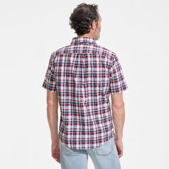 Men's Traditional Fit Short Sleeve Madras Shirt