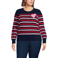 Women's Plus Size Drifter Set in Sleeve Crew Neck Sweater