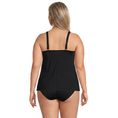 Women's Plus Size Long Torso Tulip Hem Tankini Top