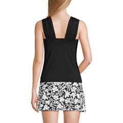 Women's D-Cup Cap Sleeve High Neck Tankini Swimsuit Top