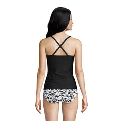 Women's DD-Cup Chlorine Resistant Tie Front Underwire Tankini Swimsuit Top Adjustable Straps