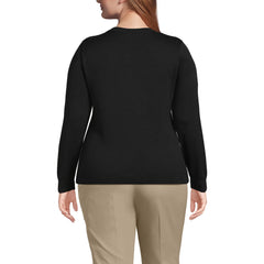 Women's Plus Cotton Modal Crew Neck Cardigan Sweater