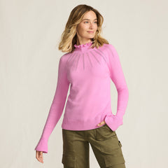 Women's Cotton Pointelle Turtleneck Sweater
