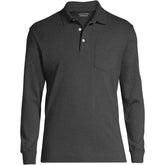 Men's Big and Tall Long Sleeve Cotton Supima Polo Shirt with Pocket
