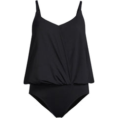 Women's Smoothing Control Blouson Fauxkini One Piece Swimsuit