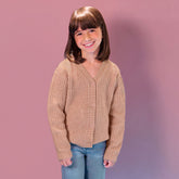 Girls Button Front Knit Sparkle Cardigan