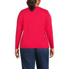Plus Size Supima Cotton Long Sleeve Crewneck T-Shirt