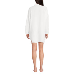 Women's Petite Oversized Gauze Button Front Cover-Up Shirt
