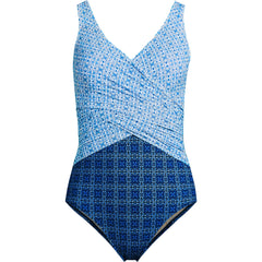 Women's D-Cup SlenderSuit Wrap One Piece Swimsuit