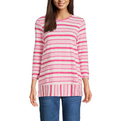 Women's Petite 3/4 Sleeve Slub Jersey Swing Tunic