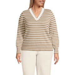 Women's Plus Size Drifter Set in Sleeve Vneck Sweater