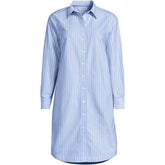Women's Plus Size Oxford Long Sleeve Button Front Shirt Dress