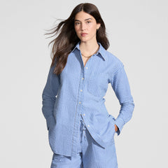 Women's Oversized Seersucker Shirt