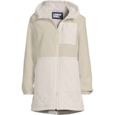Women's Plus Size Sherpa Fleece Quilted Mixed Media Parka