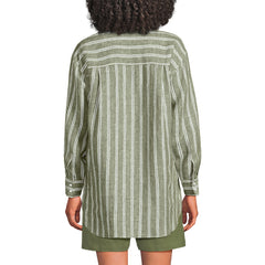 Women's Linen Oversized Button Front Shirt