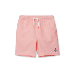 Boys Chlorine Resistant Seersucker Swim Trunks with Mesh Liner