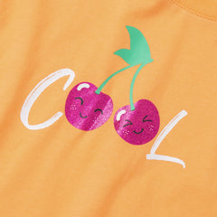 Girls Short Sleeve Side Tie Graphic Tee