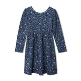 Girls Long Sleeve Gathered Waist Jersey Dress