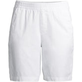 Women's Petite Mid Rise Elastic Waist Pull On 10" Chino Bermuda Shorts