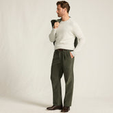 Men's Corduroy Comfort Waist Classic Fit Pleated Front Pant