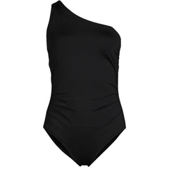 Women's Shirred One Shoulder One Piece Swimsuit