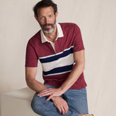 Men's Short Sleeve Lightweight Slub Rugby Polo