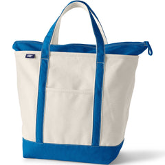 Large 5 Pocket Zip Top Canvas Tote Bag