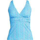 Women's V-Neck Plunge X Back Tankini Top