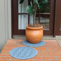 Matterly Waterhog 17" Round Flower of Life Plant Trivet - Set of 2