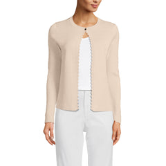 Women's Ribbed Scallop Cardigan Sweater - Set Top