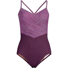 Women's SlenderSuit Pleated Low Leg One Piece Swimsuit