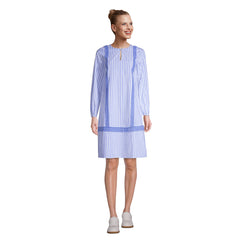 Women's Cotton Poplin Split Neck Dress