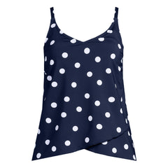 Women's Plus Size Long Torso Tulip Hem Tankini Top