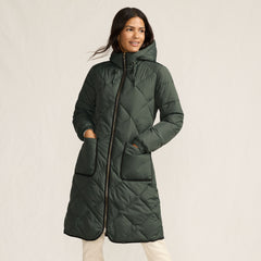 Women's Petite FeatherFree Insulated Diamond Quilted Maxi Coat