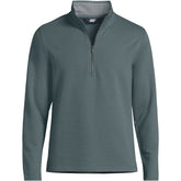 Men's Tall Long Sleeve Herringbone Textured Quarter Zip