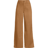 Women's Petite Stretch Canvas High Rise Wide Leg Pants
